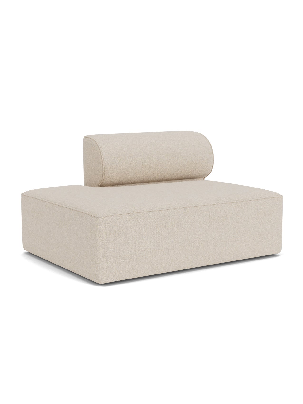 A single Eave Modular Sofa, 96, Open End module in a light neutral fabric, featuring a deep seat and a low, curved backrest.