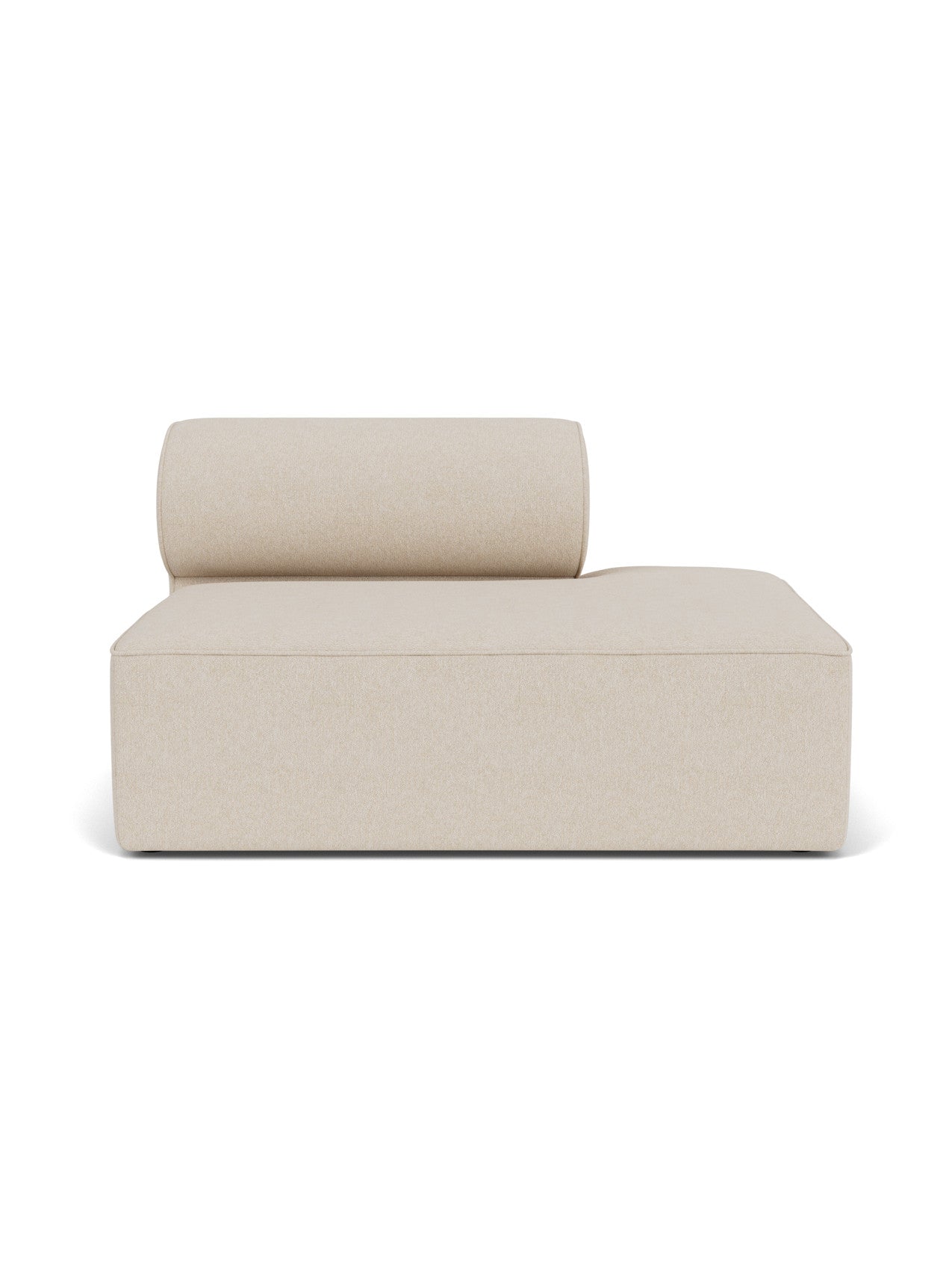 Front view of the Eave Modular Sofa, 96, Open End 144. The sofa module has light-coloured upholstery and a single backrest.