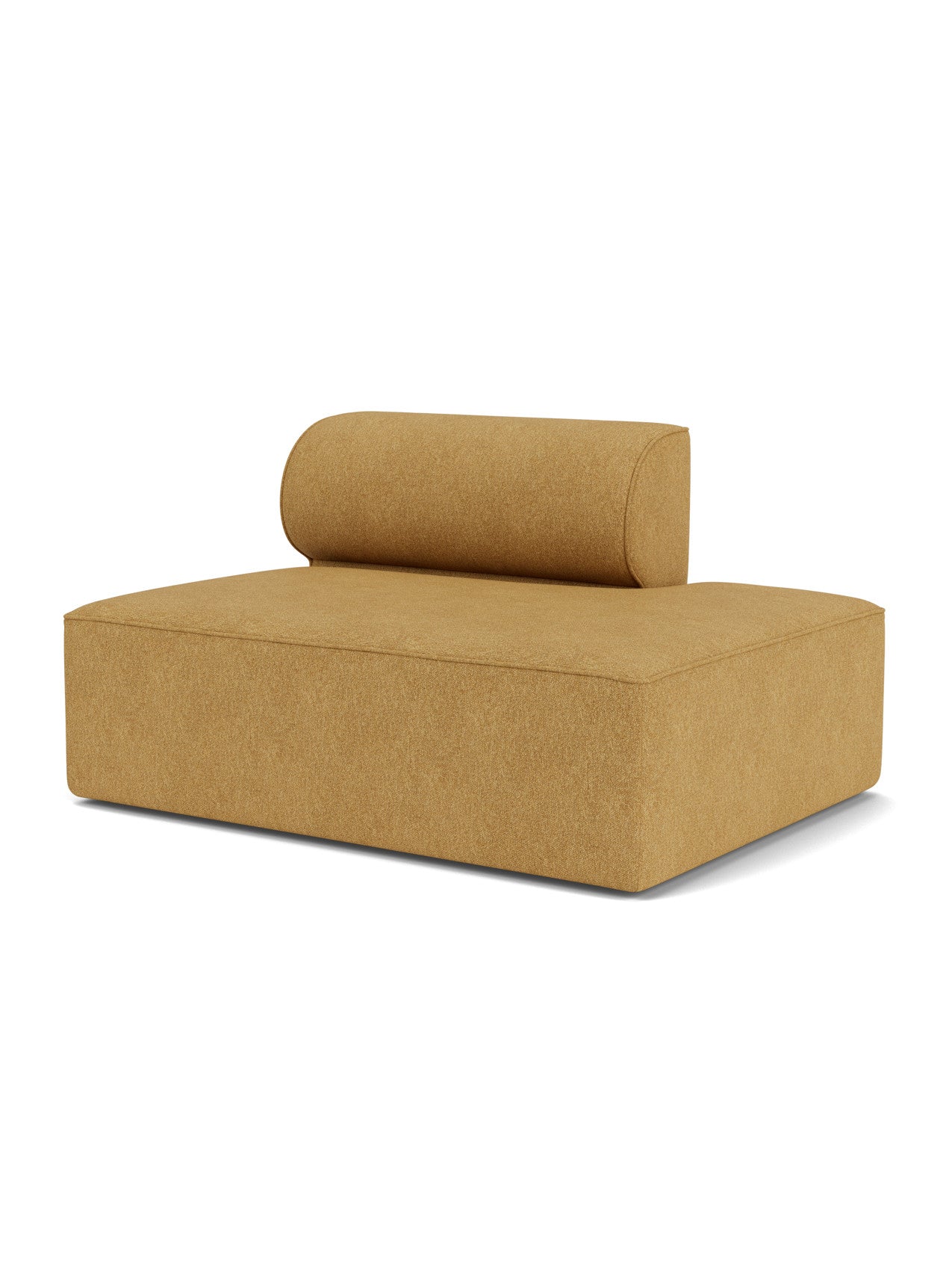 Eave Modular Sofa, 96, Open End 144 module shown from an angle. It features a deep seat and curved back in Moss 22 fabric.