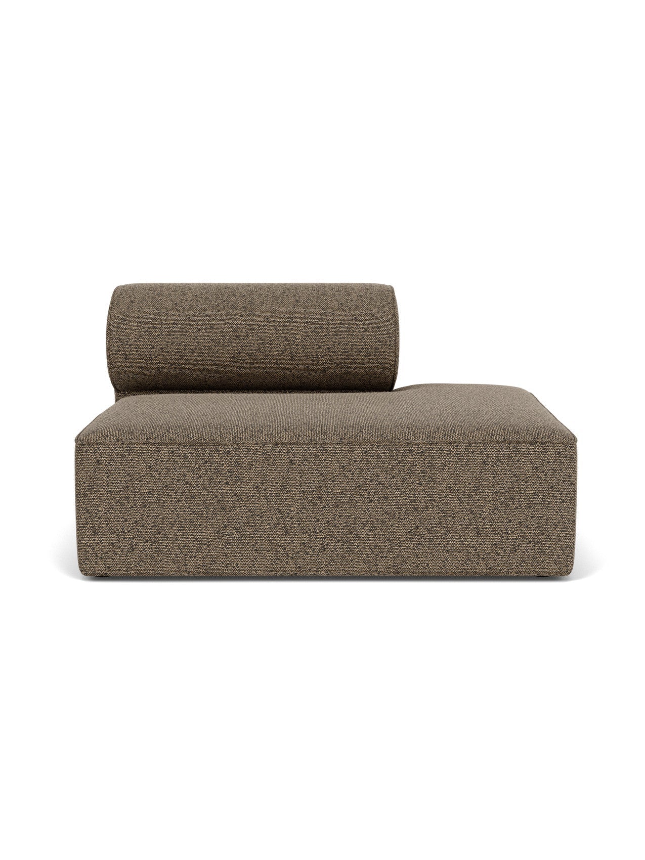 Front view of the Eave Modular Sofa, 96, Open End 144 in a brown textured fabric, isolated on a white background.