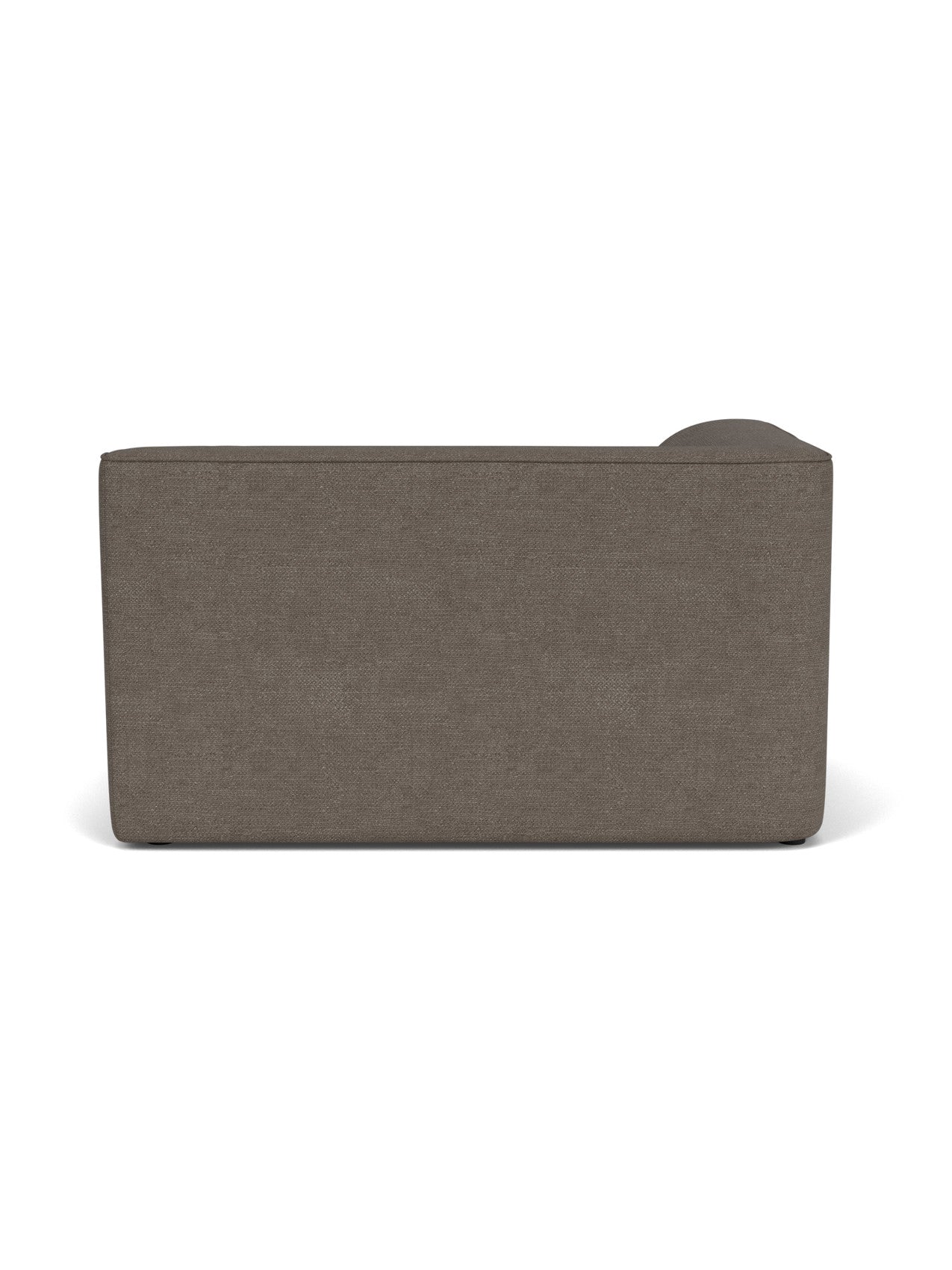 Back view of the Eave Modular Sofa, 96, Corner 144 in a dark taupe bouclé fabric, shown against a plain white background.