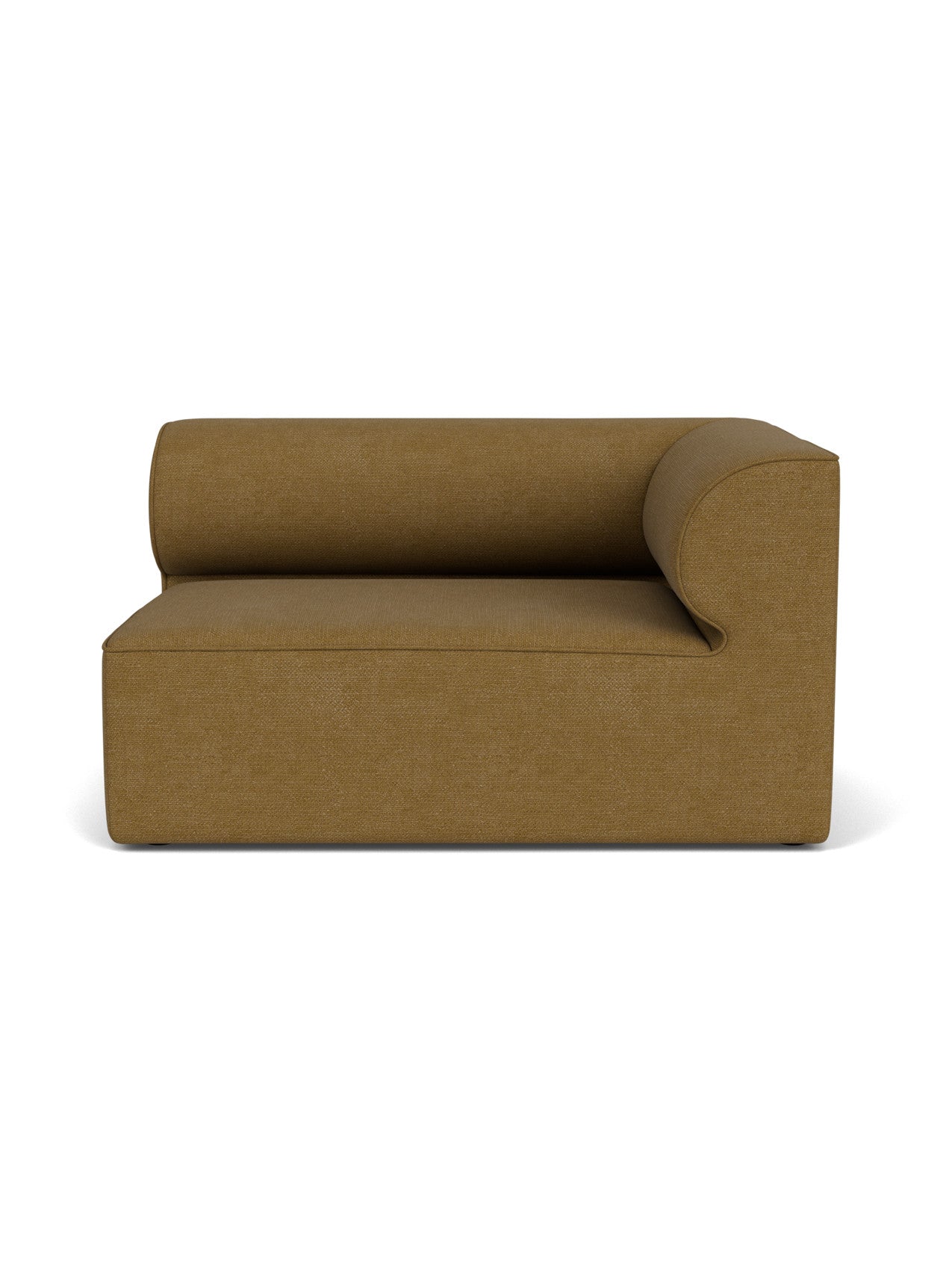 Front view of the Eave Modular Sofa, 96, Corner 144. A right corner module in a golden-brown fabric on a white background.