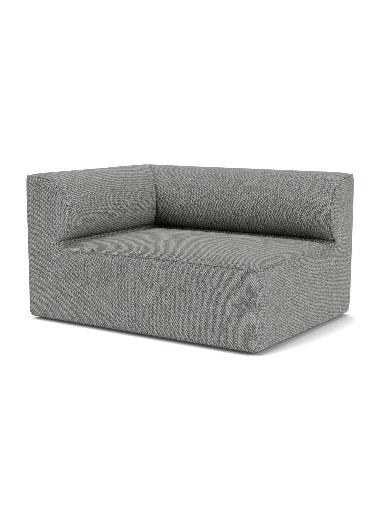 Eave Modular Sofa, 96, Corner 144, in textured grey Safire fabric, shown at an angle on a white background.
