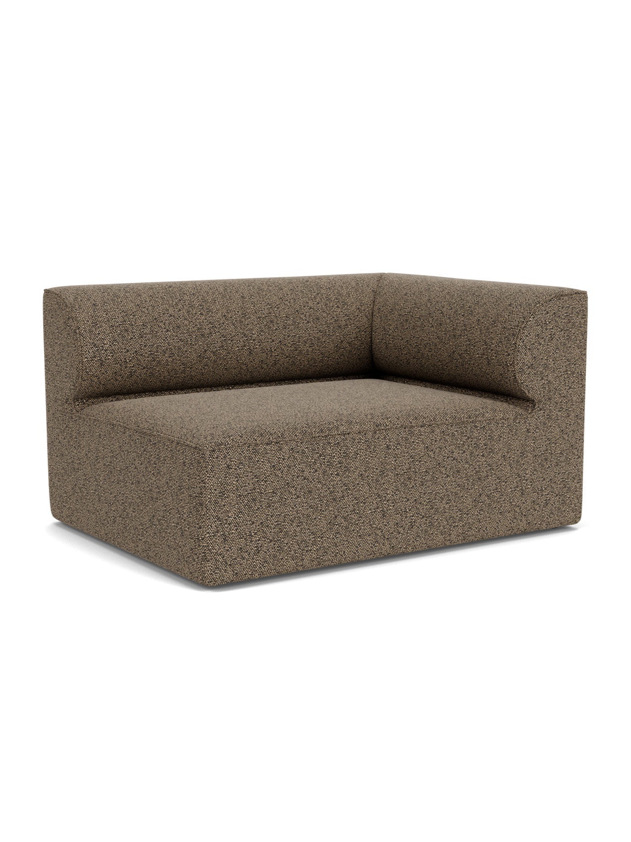 The Eave Modular Sofa, 96, Corner 144, shown at an angle. The corner module is upholstered in a textured brown Safire fabric.