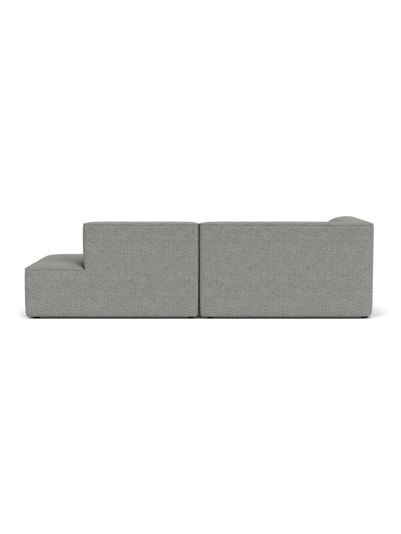 Eave Modular Sofa, 96, 2.5-seater, Configuration 3, upholstered in grey Safire 012 fabric, seen from the back.