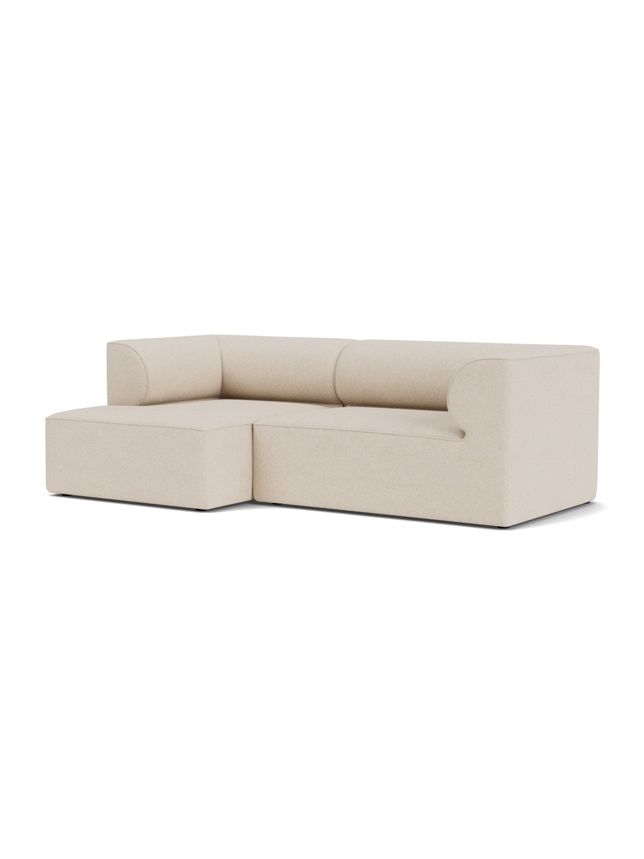 A light-coloured Eave Modular Sofa, 96, Configuration 6, with a left chaise longue, angled on a white background.