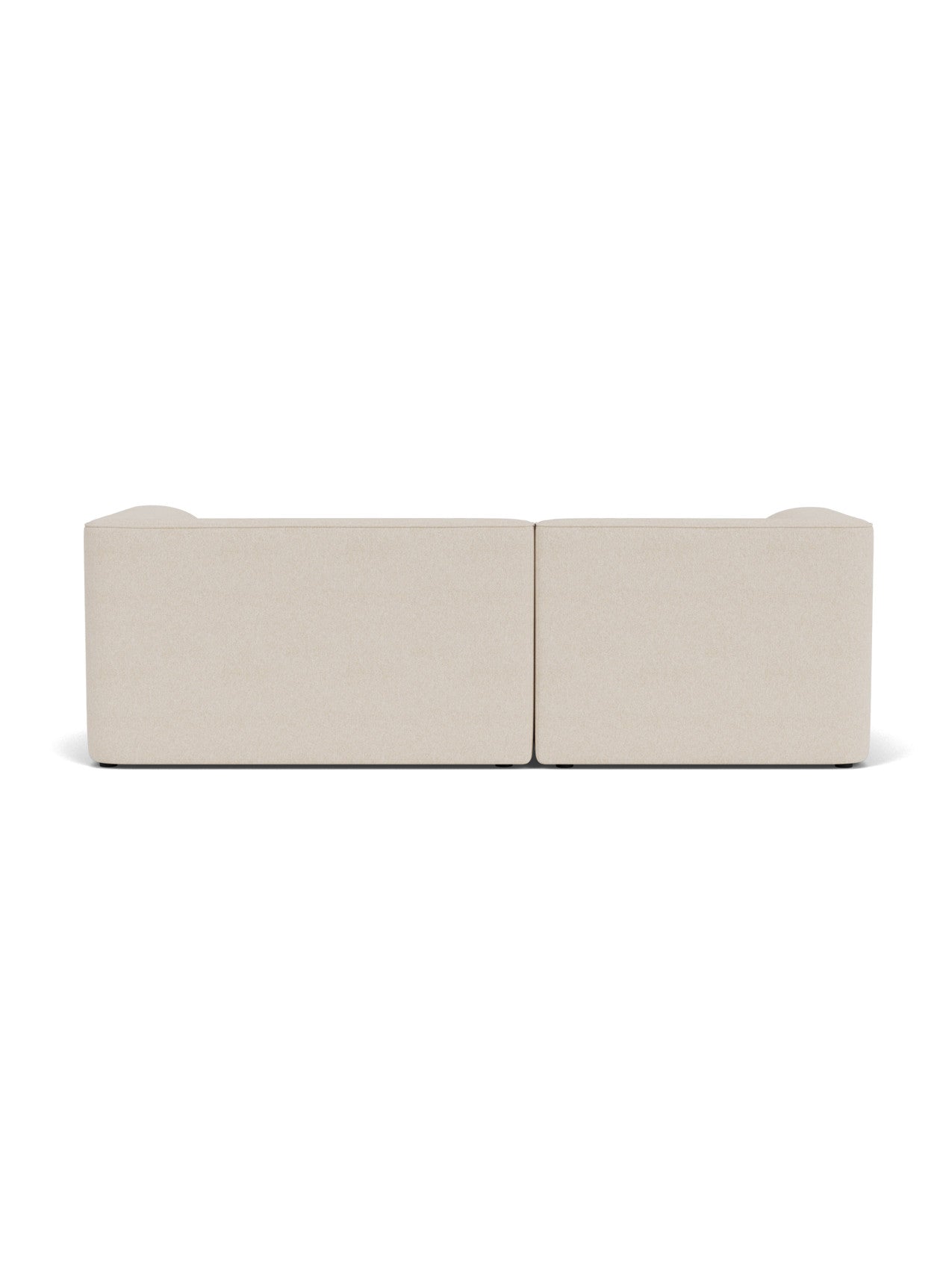 Back view of the Eave Modular Sofa, 96, 2-seater in a cream-coloured fabric, shown against a white background.