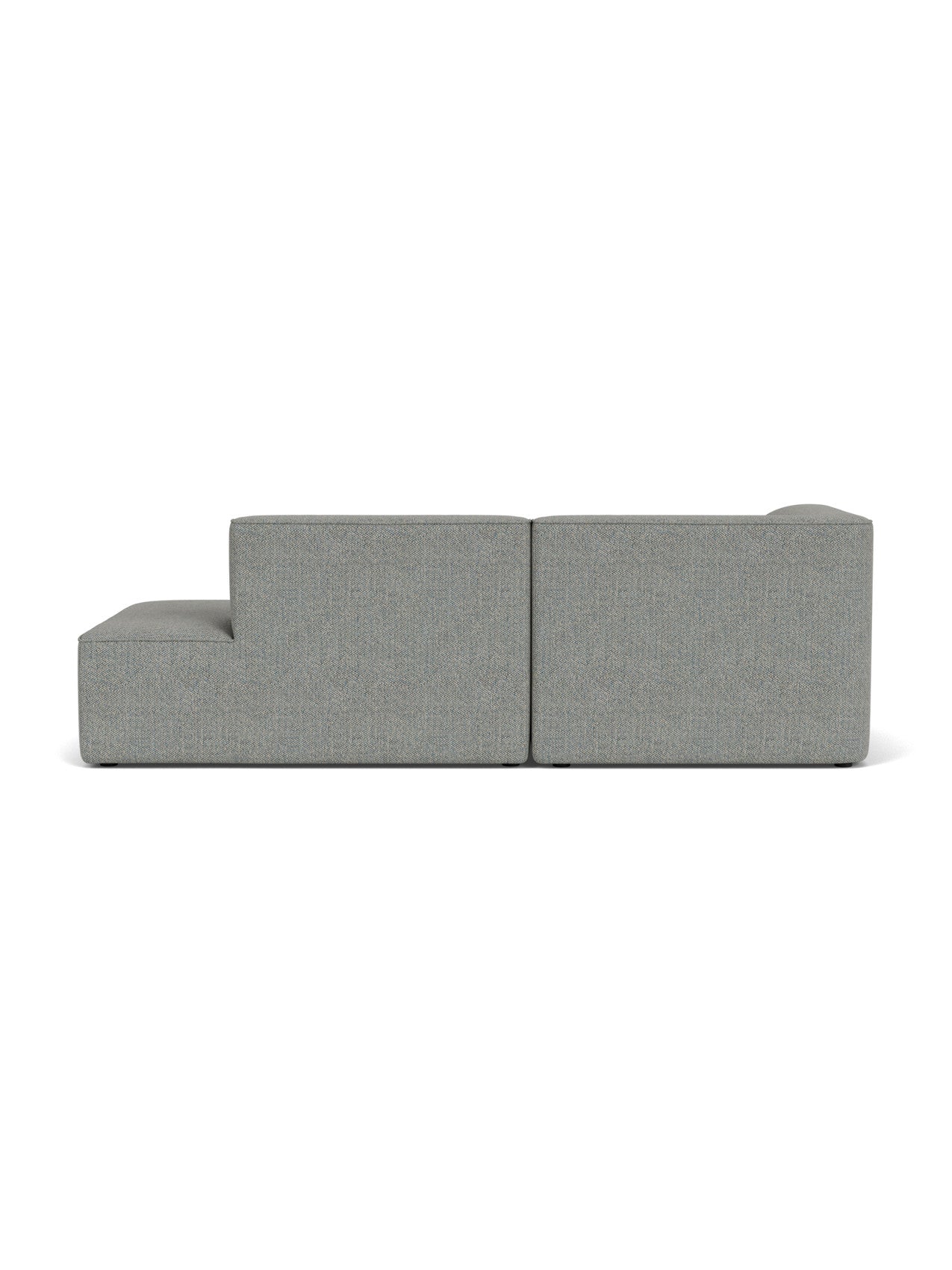 Back view of the Eave Modular Sofa, 96, Configuration 7. A 2.5-seater with a left chaise longue in light grey Safire fabric.