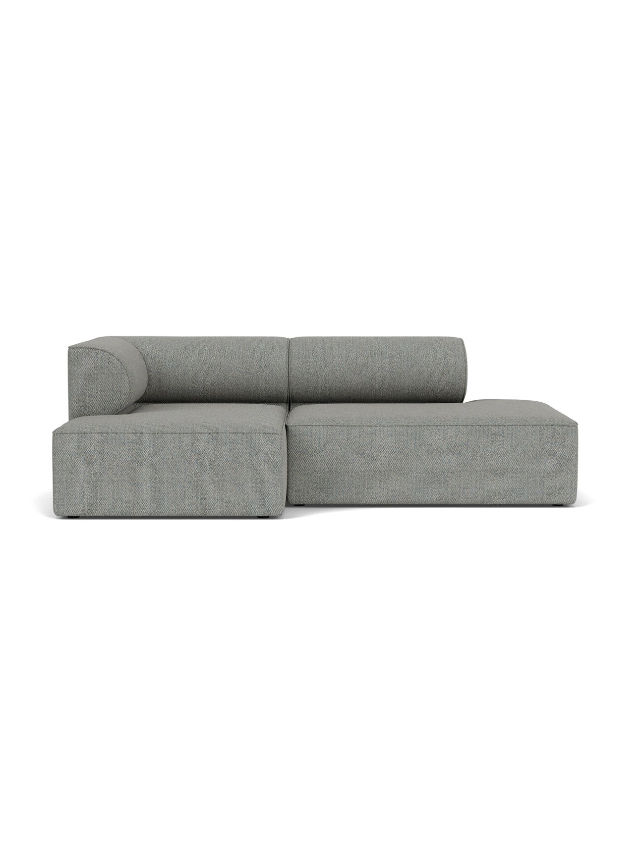 Front view of the Eave Modular Sofa, 96, Configuration 7. The 2.5-seater sofa is upholstered in light grey Safire 12 fabric.
