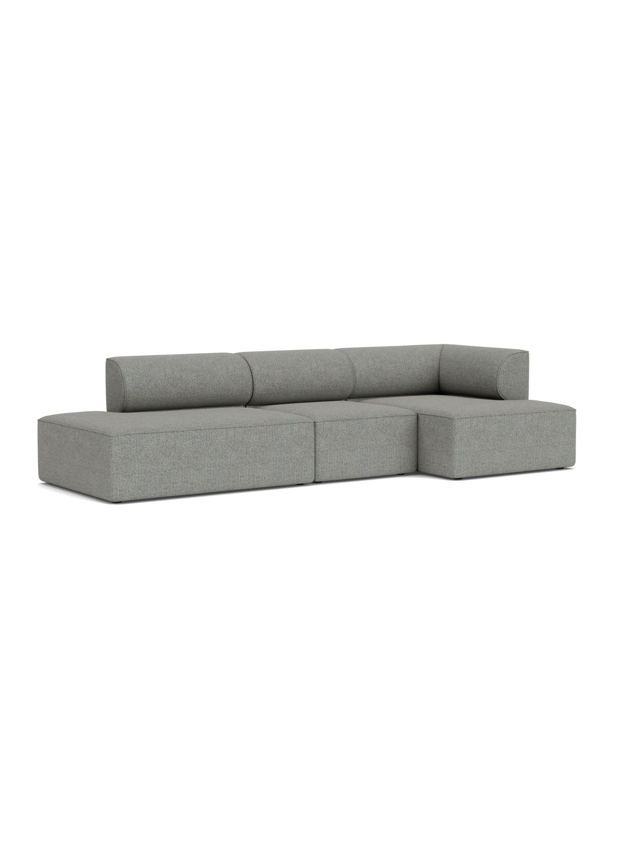 An angled view of the Eave Modular Sofa, a large L-shaped 3.5-seater in light grey Safire fabric against a plain background.