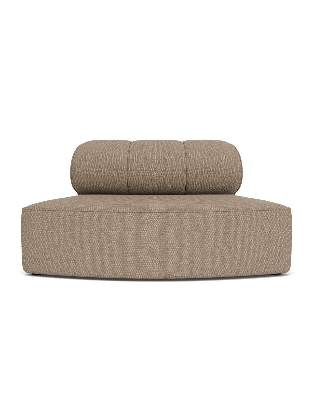 Front view of the Eave Seamline Modular Sofa, 86, Convex Open Section in light brown Logan Flint textured upholstery.
