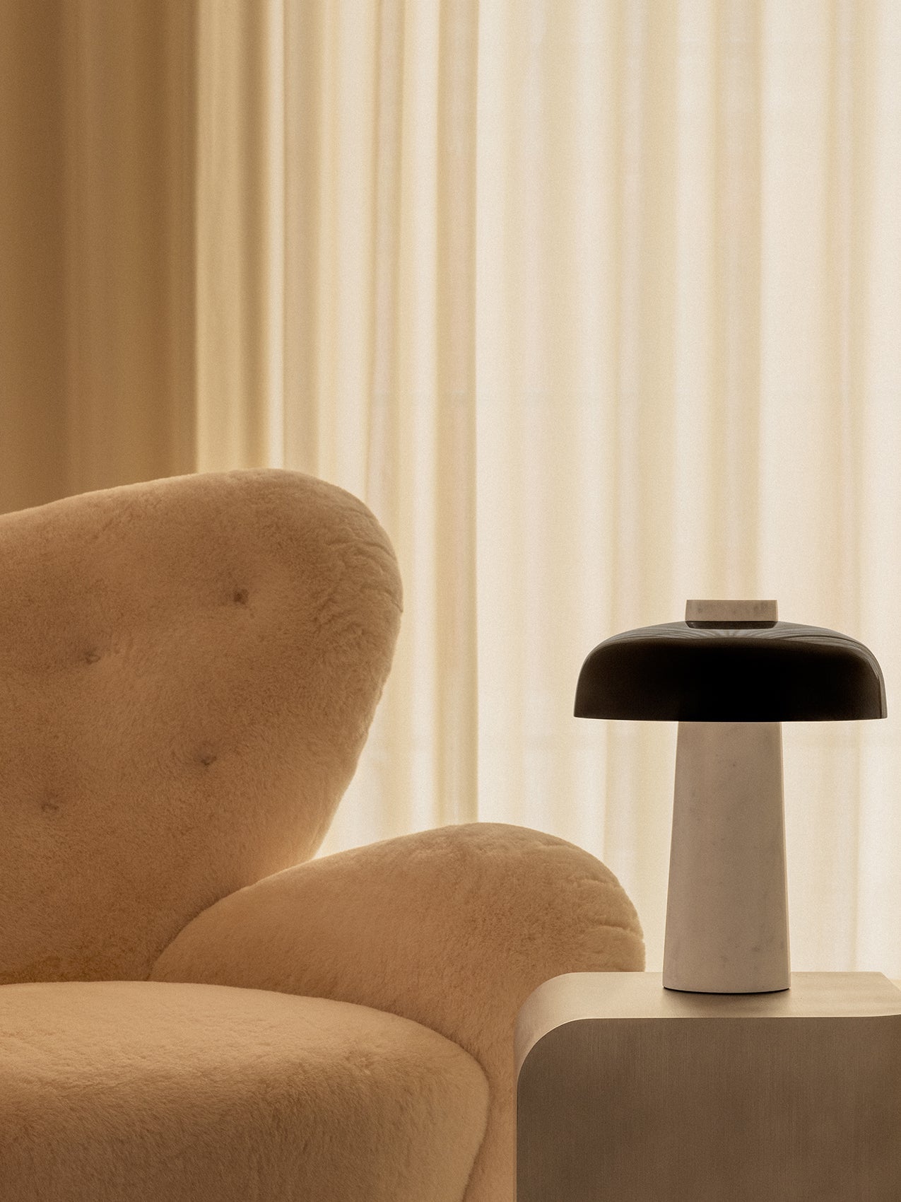 The Tired Man Lounge Chair, Sheepskin