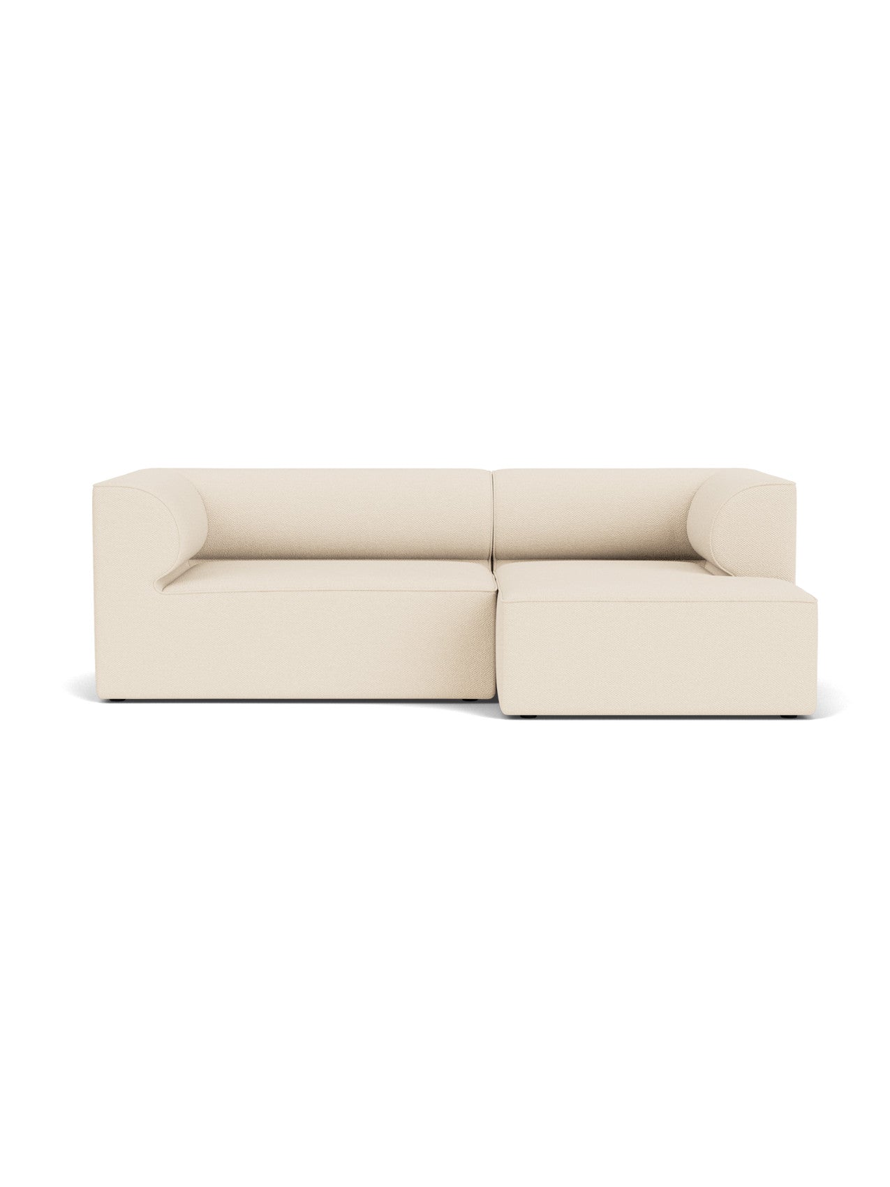 Front view of the Eave Modular Sofa, 96, Configuration 5. A 2-seater with a right chaise longue in Logan Jasmine fabric.