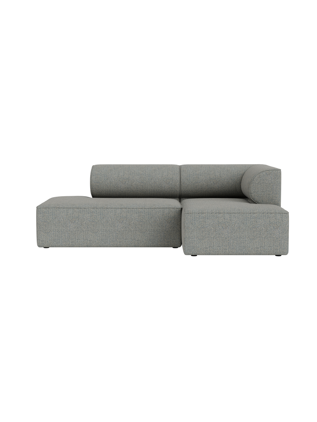 A front-facing view of the Eave Modular Sofa, 86, 2.5-seater, Configuration 8, upholstered in a light grey Safire fabric.