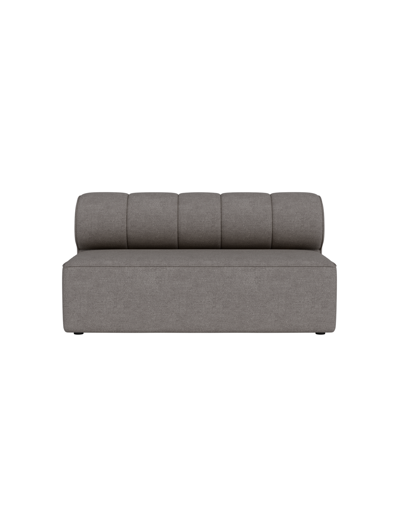 A front view of the Eave Seamline Modular Sofa Open Section 172, shown in the textured light grey Audo Bouclé 16 fabric.