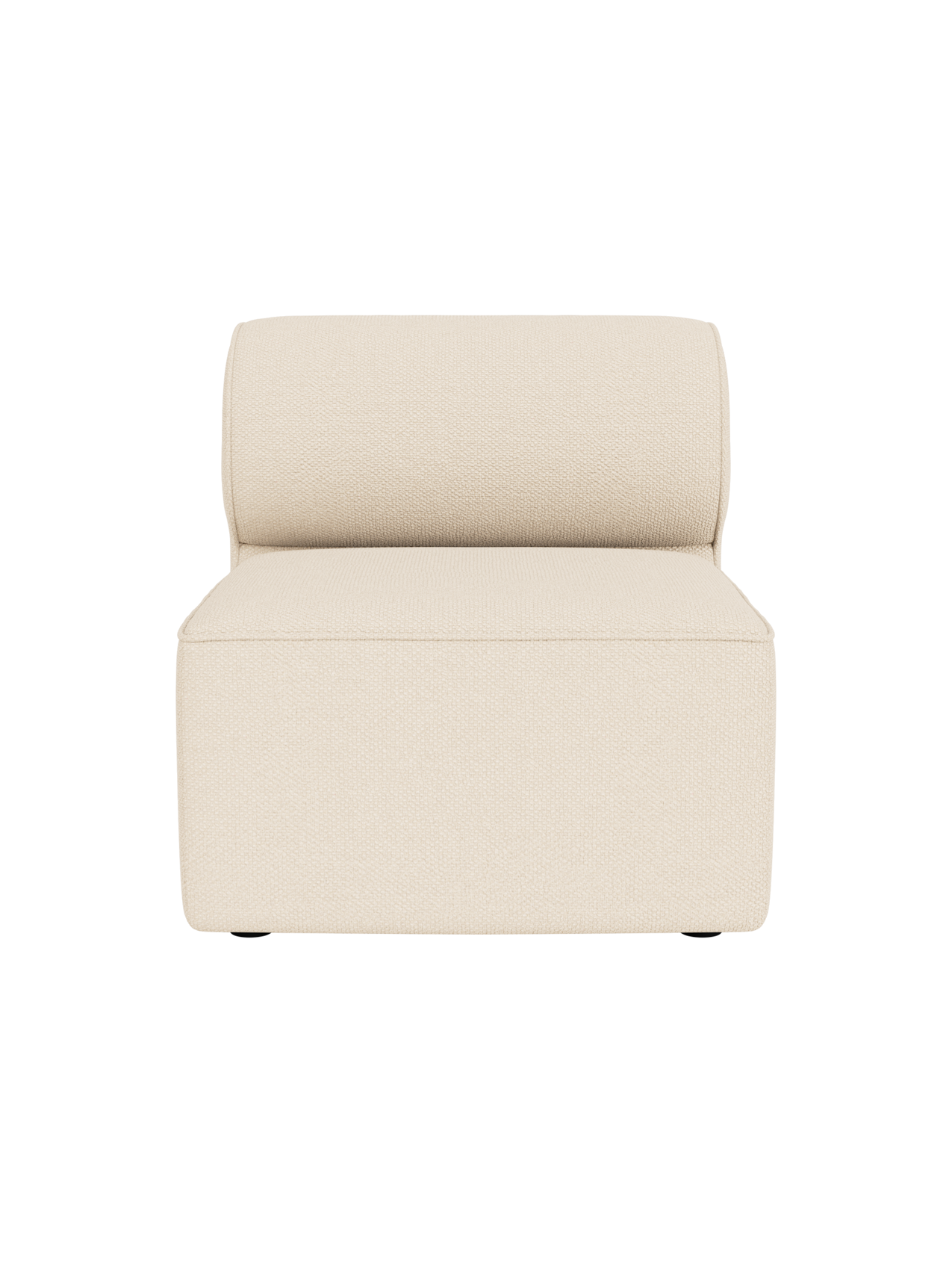Front view of the Eave Modular Sofa, 86, Open Section, upholstered in a cream-coloured textured fabric called Logan Jasmine.