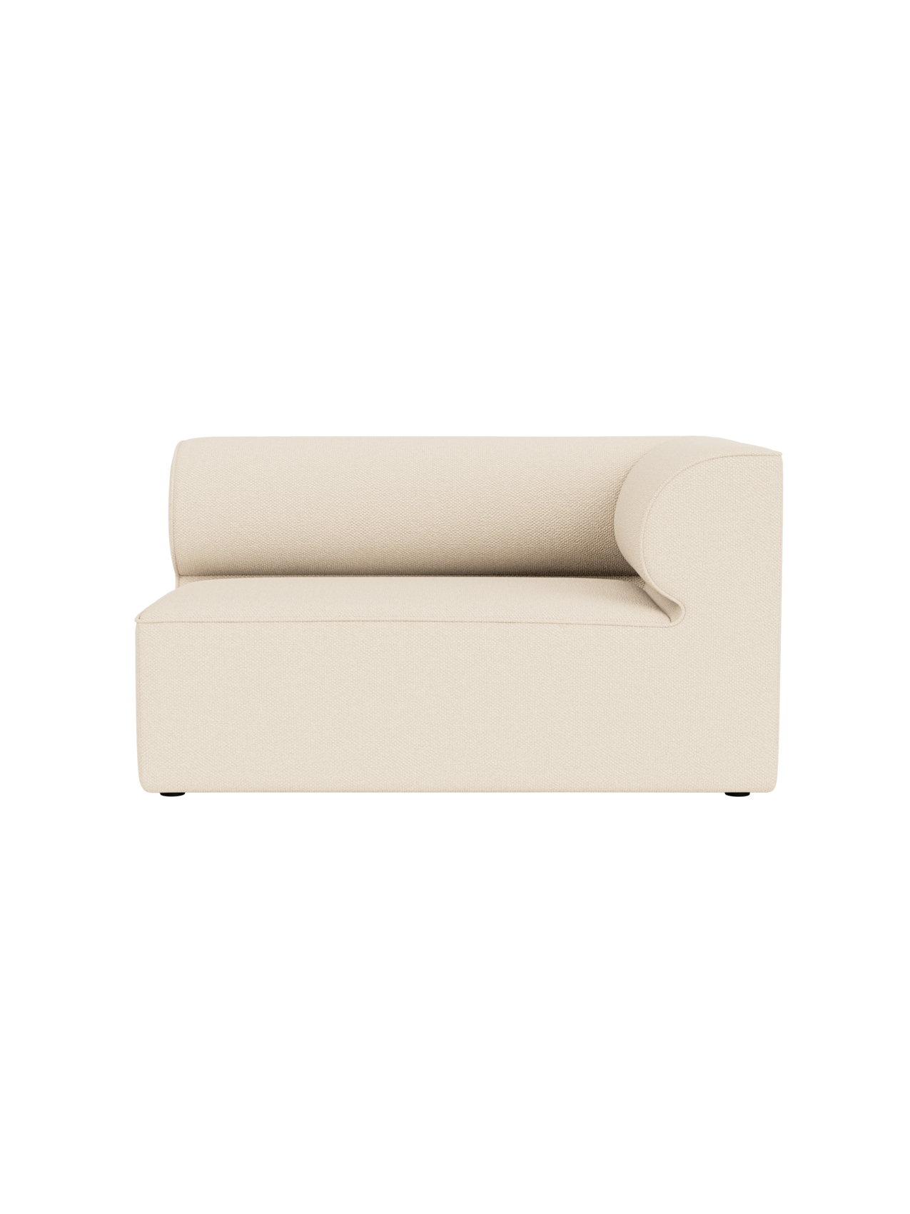 Eave Modular Sofa, Corner 129, in Logan Jasmine upholstery. Side view showing the piece's low profile and curved backrest.