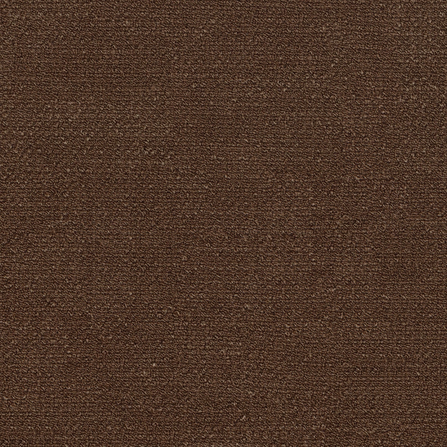 Close-up view of Audo Bouclé 07, a highly textured fabric with a nubby surface in a deep brown colour.