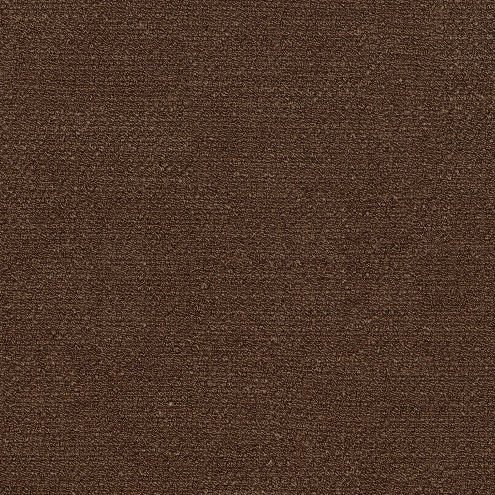 Close-up view of Audo Bouclé 07, a highly textured fabric with a nubby surface in a deep brown colour.