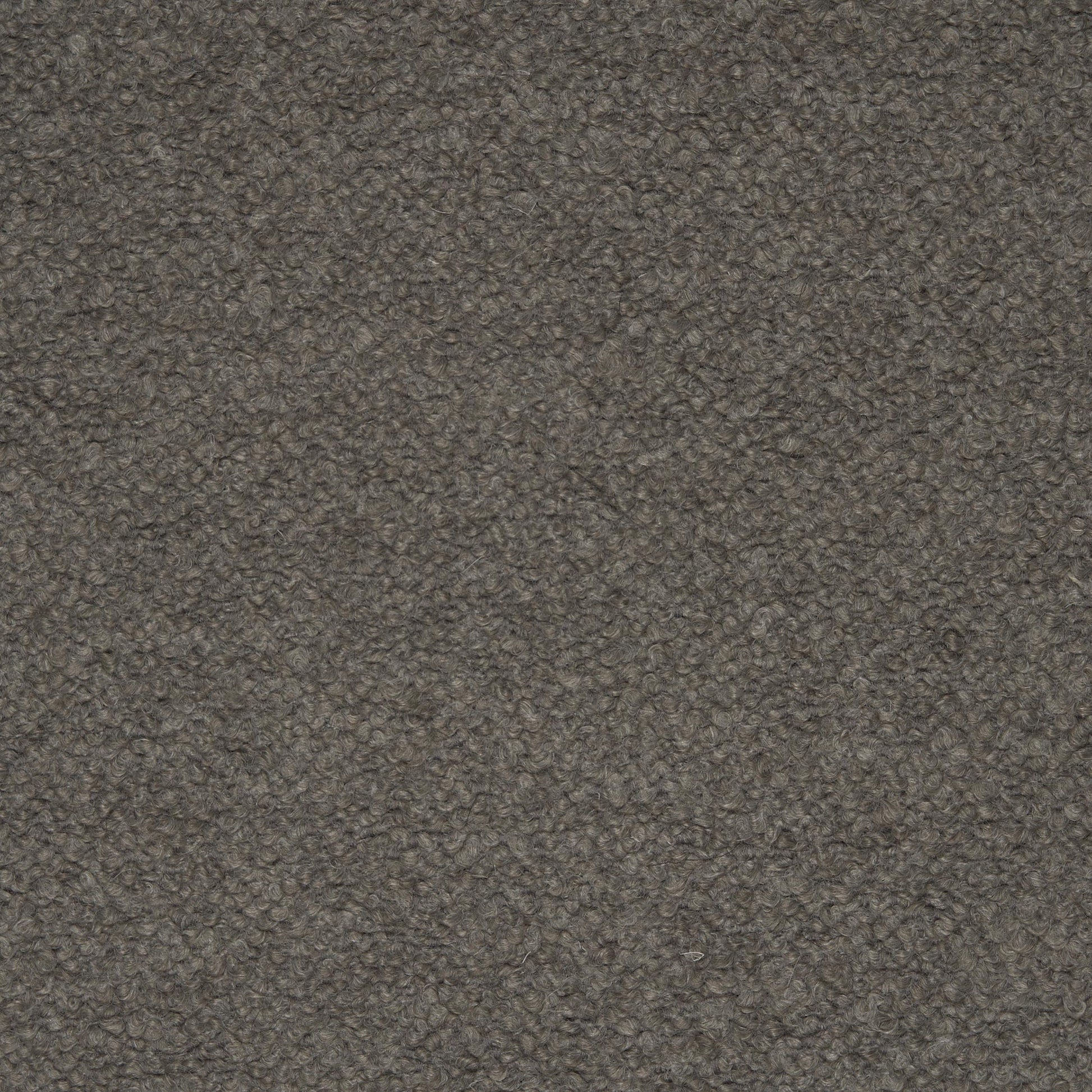 A close-up texture shot of the Barnum Bouclé 10 fabric, a dark grey material with a soft, looped and nubby feel.