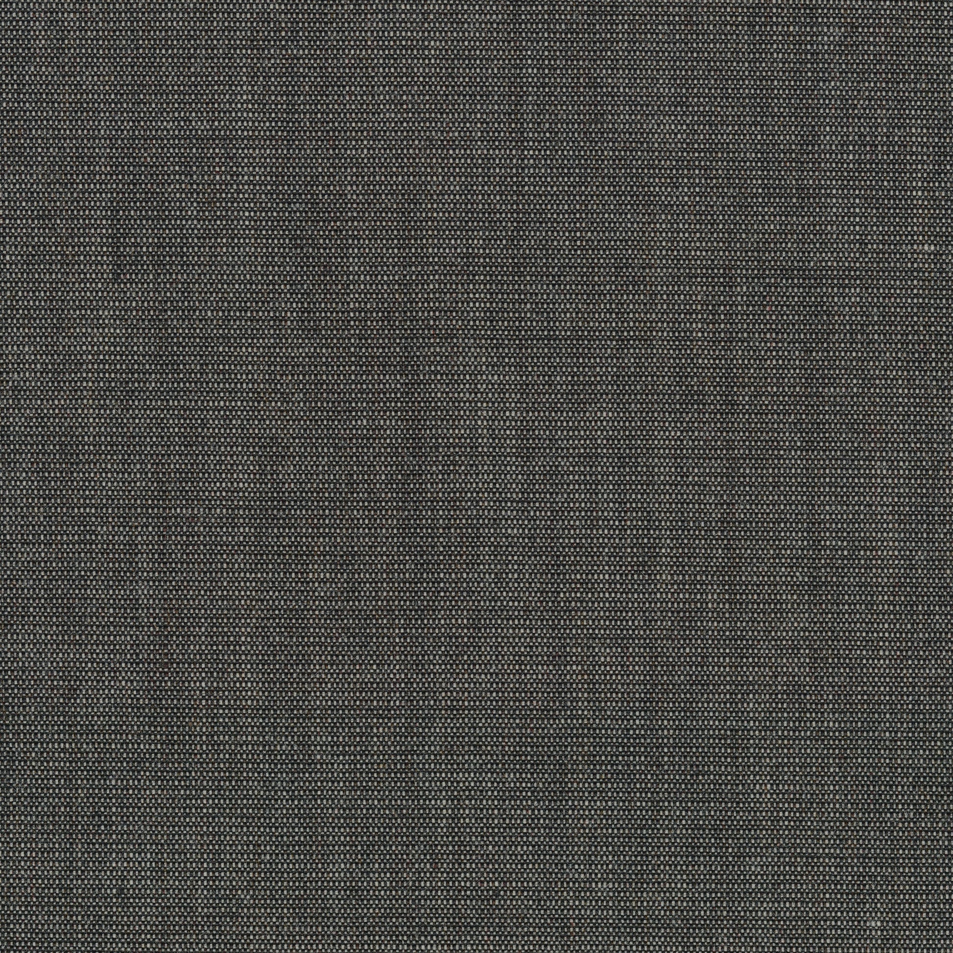 A close-up swatch of dark grey woven fabric. The textured material shows an intricate weave of black and light grey threads.