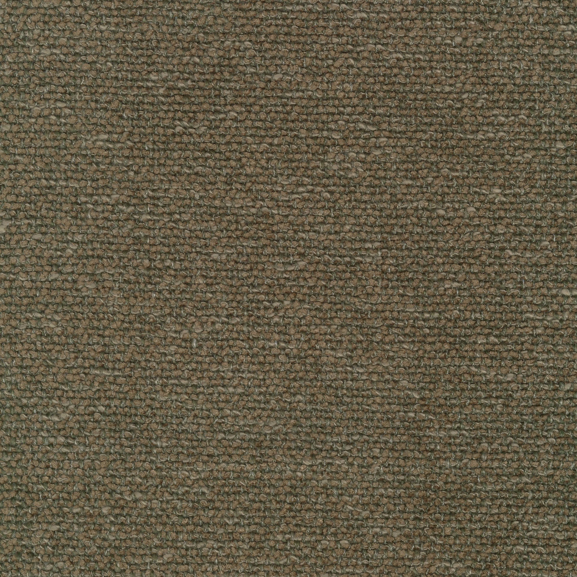 A close-up swatch of Moss fabric with a textured, nubby weave of interwoven moss green and earthy brown threads.