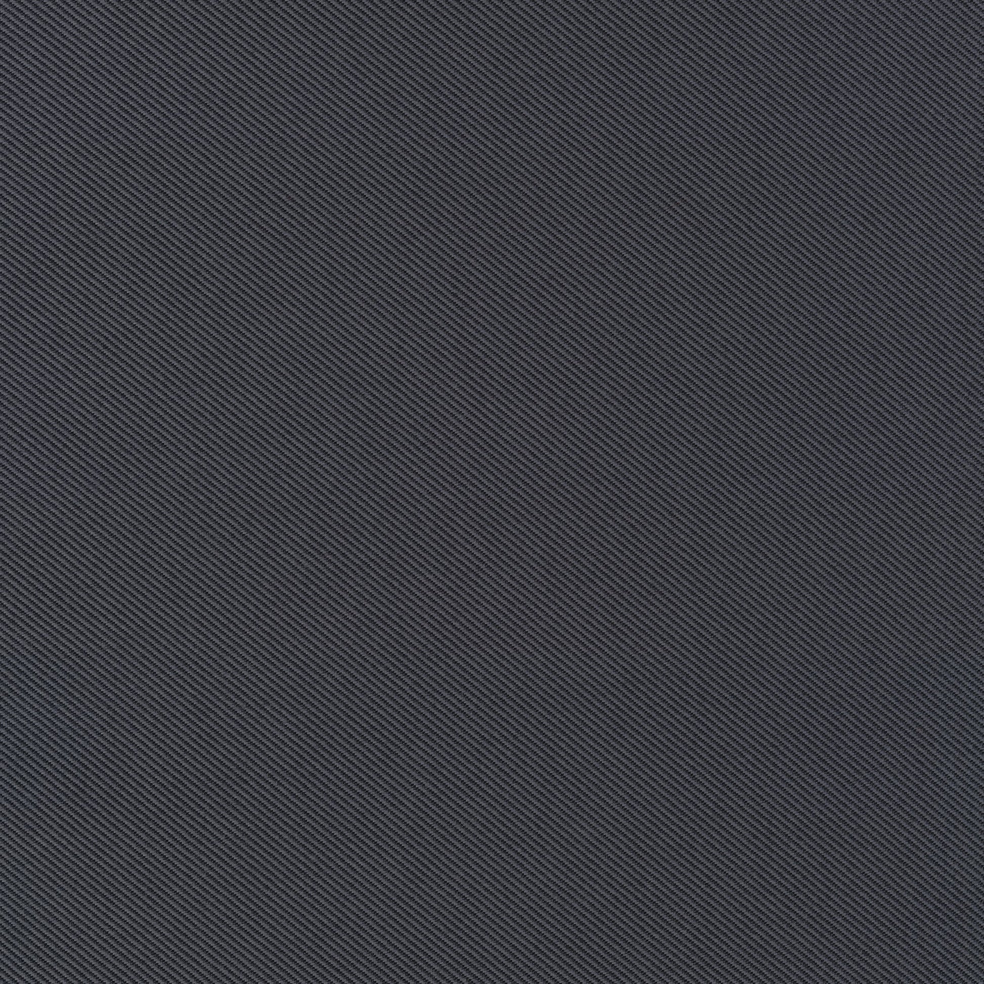 A close-up of a dark grey fabric with a prominent diagonal twill weave pattern, showing the texture of the textile.