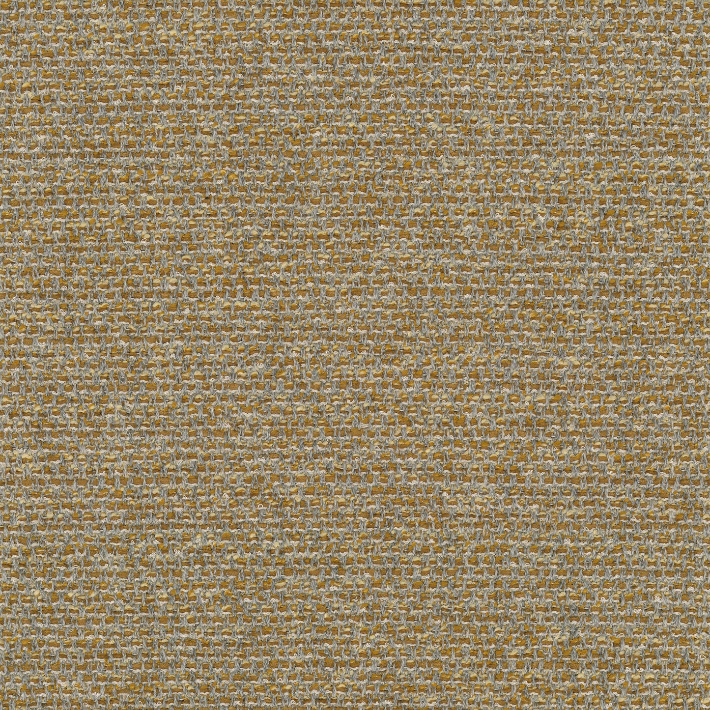 Close-up of Savanna 0442 fabric, a textured, chunky weave with interwoven mustard yellow, light grey, and cream threads.
